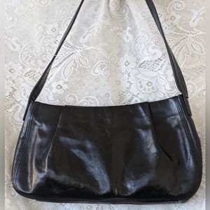 MONSAC ORIGINAL BLACK LEATHER SHOULDER BAG